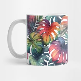 Colorful Monstera Tropical Leaves Mug